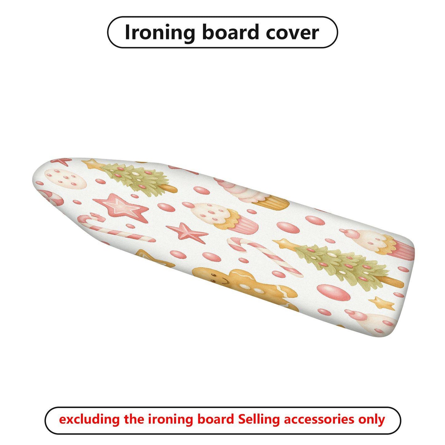 1-Piece Christmas Tree Gingerbread Candy  Ironing Board Cover, Universal Size, Without Board