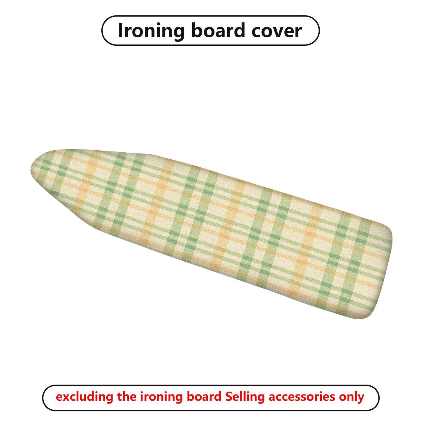1-Piece Checkered Plaid Pattern Green  Ironing Board Cover, Universal Size, Without Board
