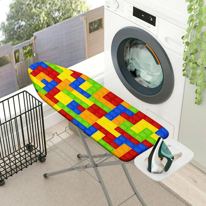 1-Piece Colorful Blocks Pattern Fun Decor  Ironing Board Cover, Universal Size, Without Board