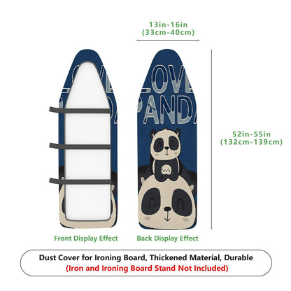 1-Piece Love Panda Blue Cute  Ironing Board Cover, Universal Size, Without Board
