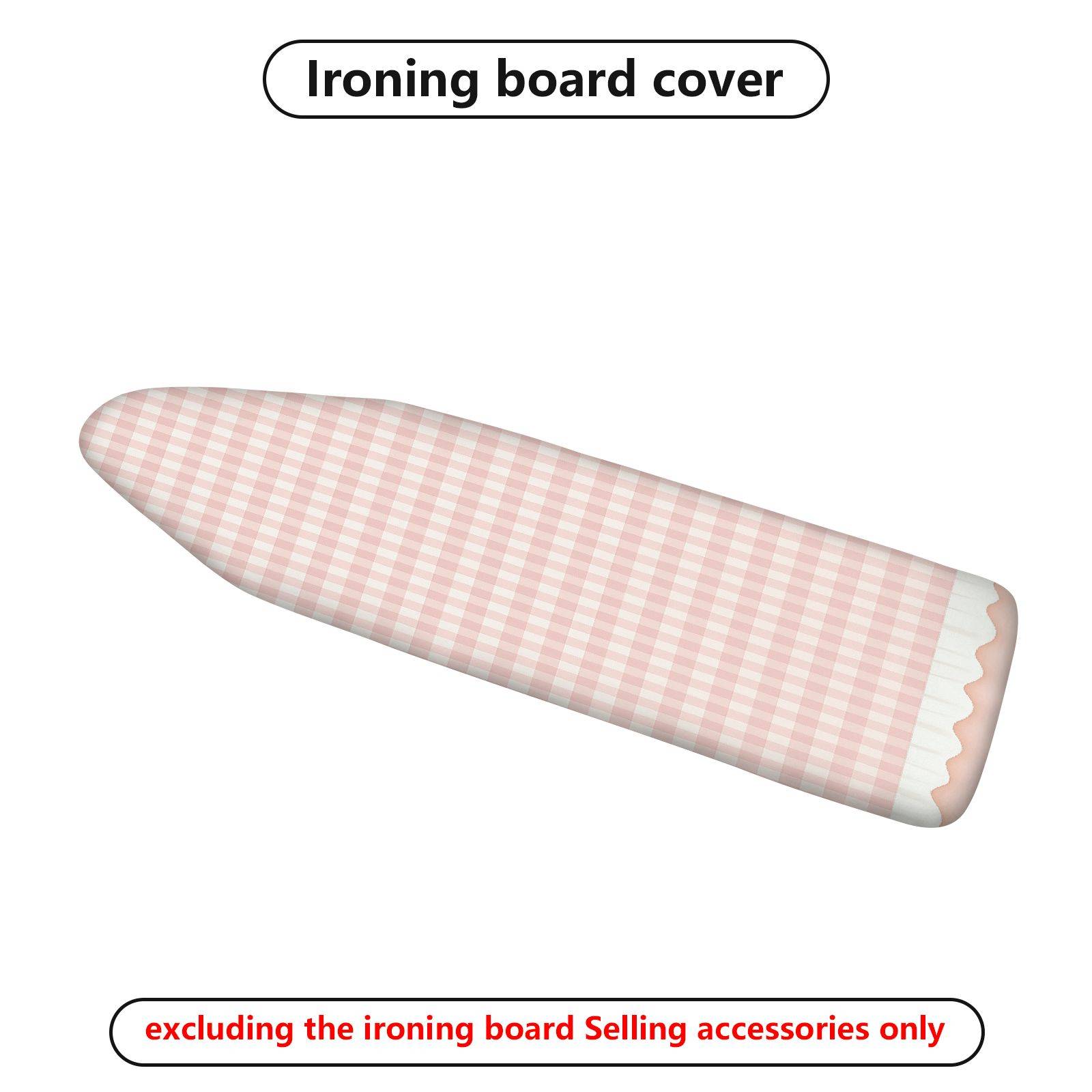 1-Piece Pink Plaid Checkered  Ironing Board Cover, Universal Size, Without Board