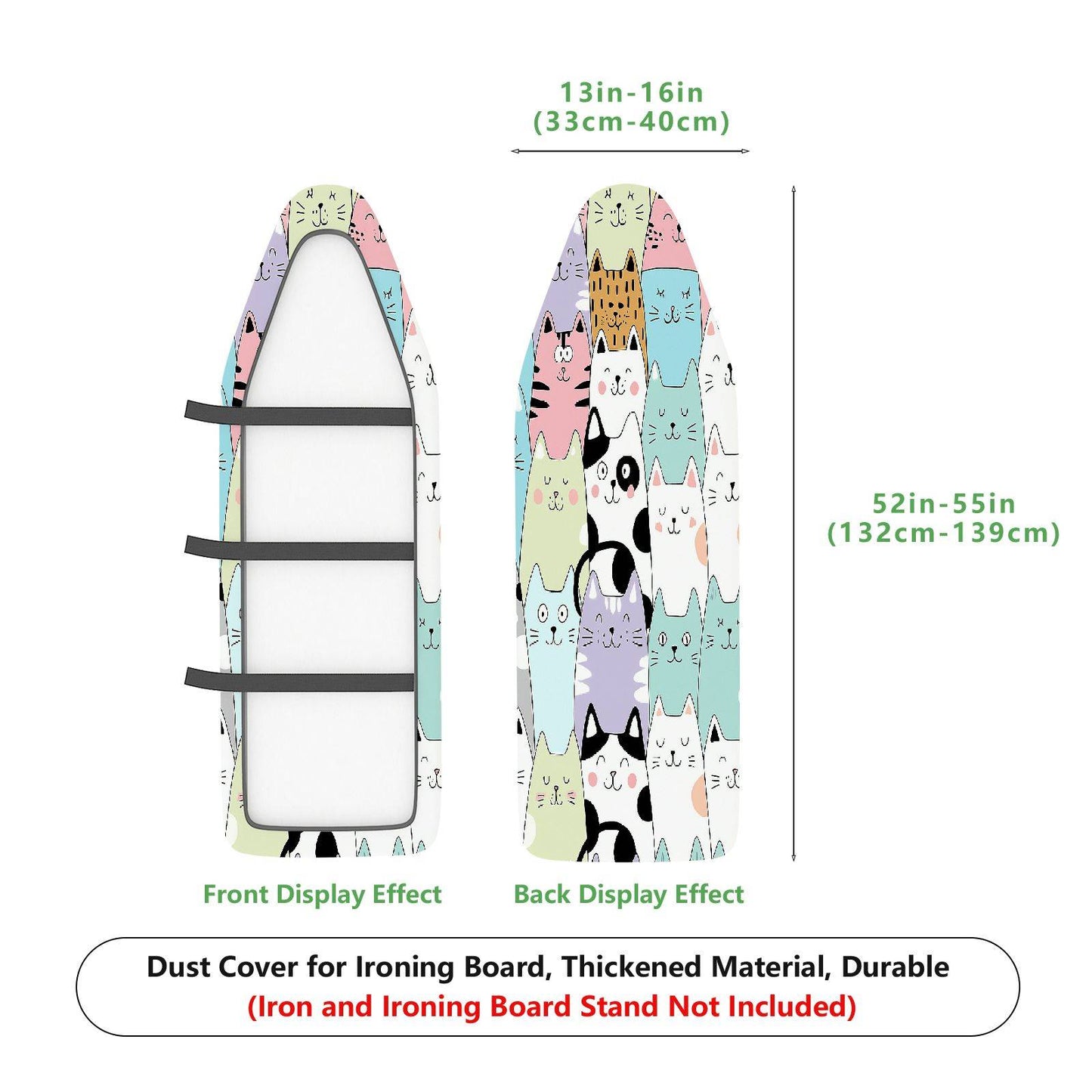 1-Piece Cute Cat Pattern Multicolor Fun  Ironing Board Cover, Universal Size, Without Board