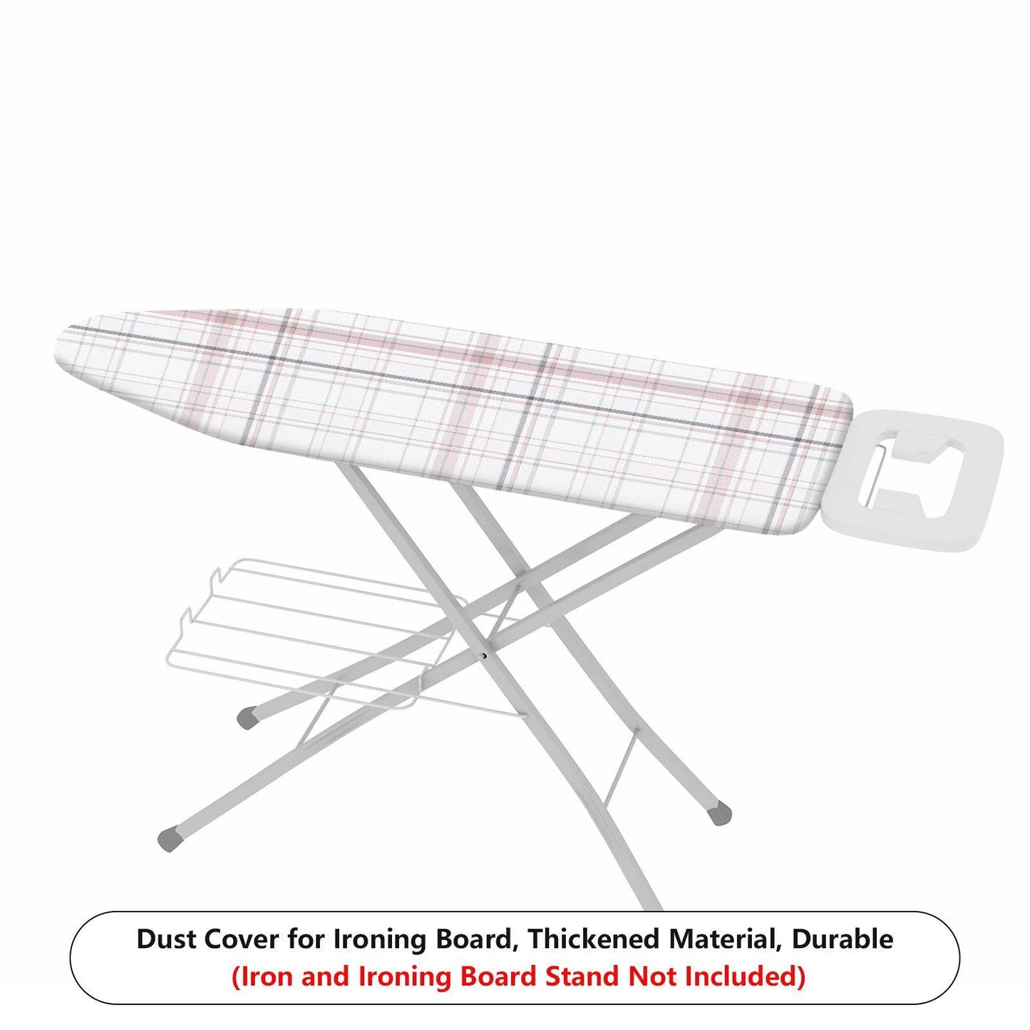 1-Piece Plaid Pattern White Gray Checkered  Ironing Board Cover, Universal Size, Without Board