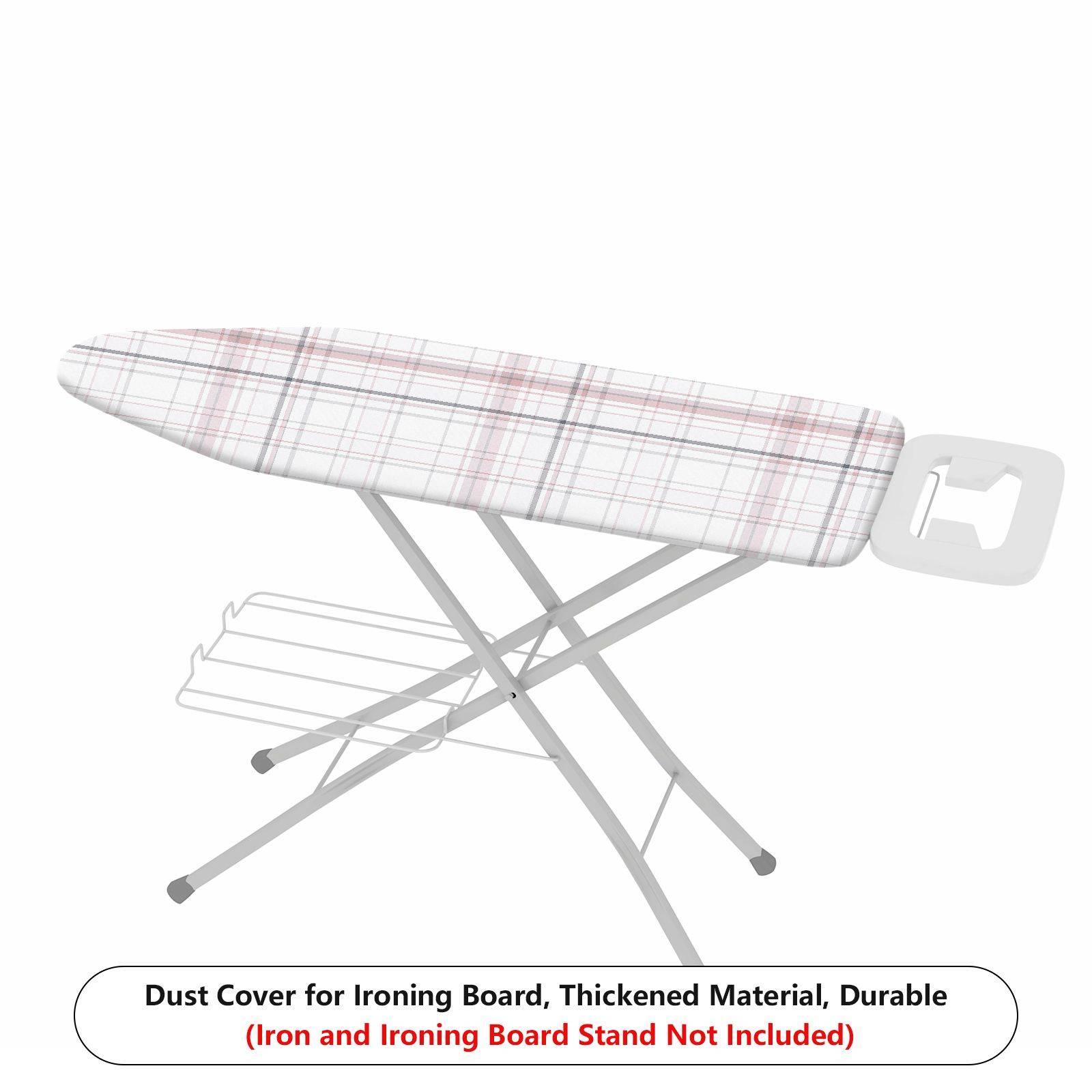 1-Piece Plaid Pattern White Gray Checkered  Ironing Board Cover, Universal Size, Without Board