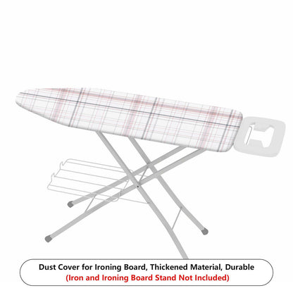 1-Piece Plaid Pattern White Gray Checkered  Ironing Board Cover, Universal Size, Without Board