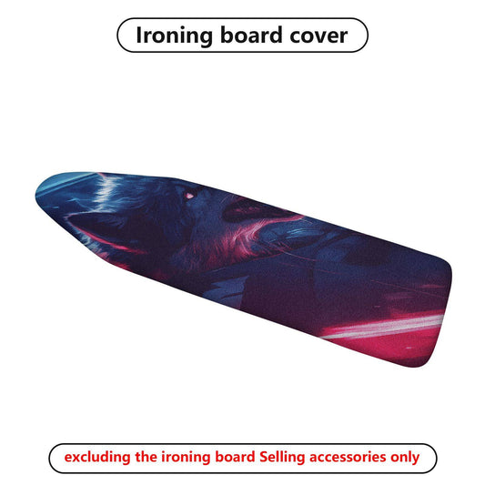 1-Piece Wolf Dark Red Blue  Ironing Board Cover, Universal Size, Without Board