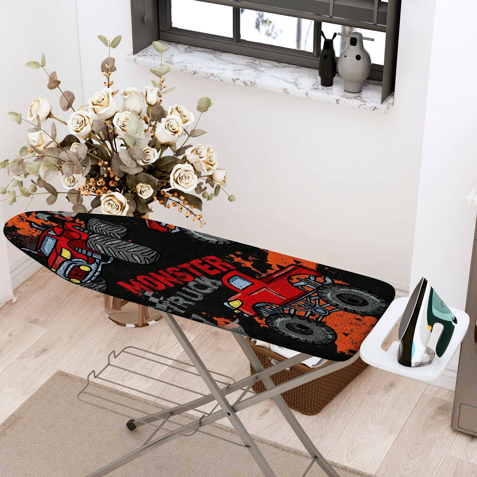 1-Piece Truck Pattern Fun Colorful  Ironing Board Cover, Universal Size, Without Board