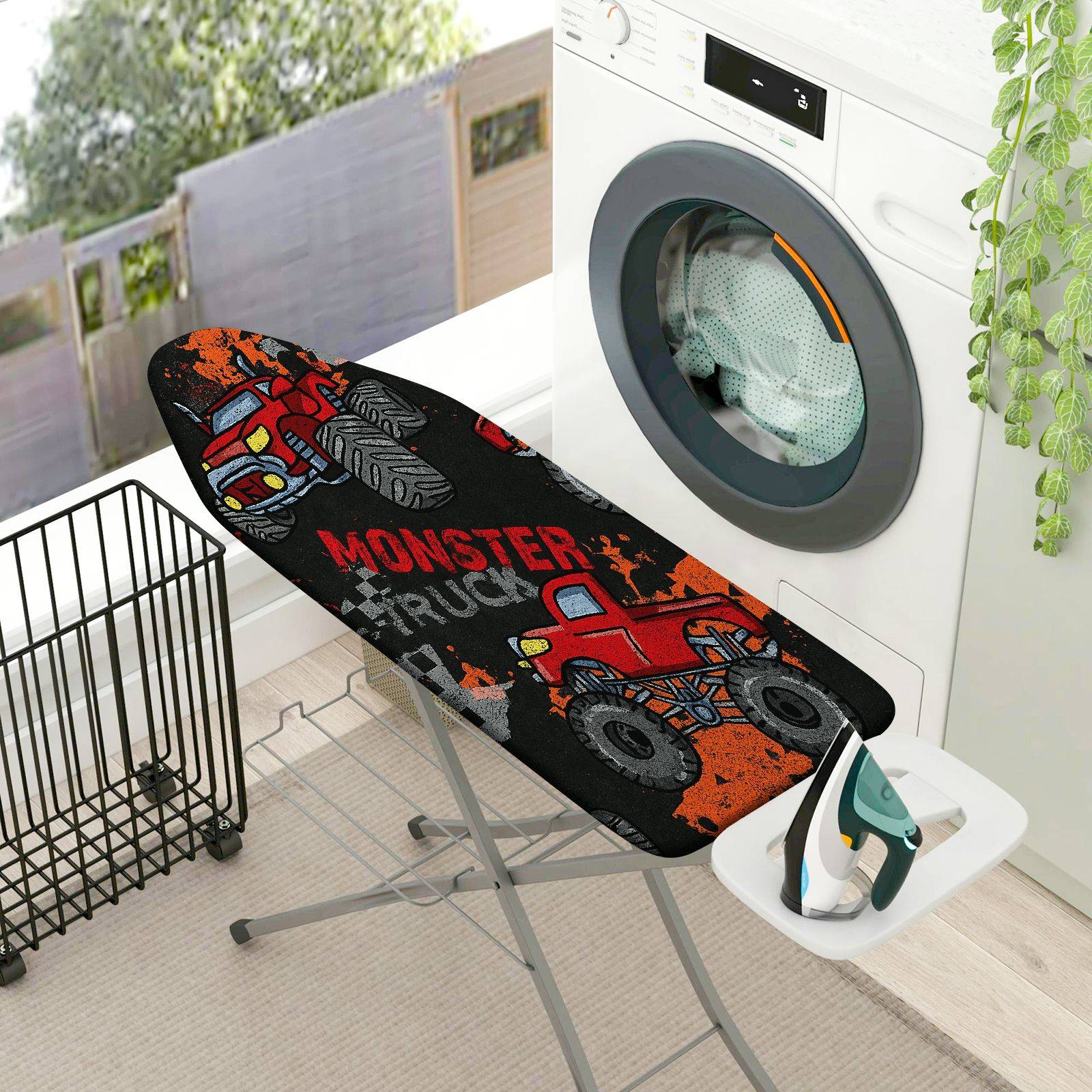 1-Piece Truck Pattern Fun Colorful  Ironing Board Cover, Universal Size, Without Board