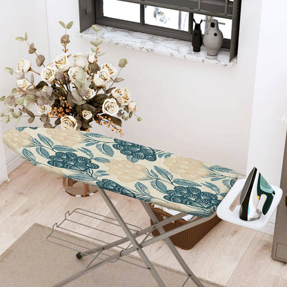 1-Piece Floral Leaf Beige Blue  Ironing Board Cover, Universal Size, Without Board