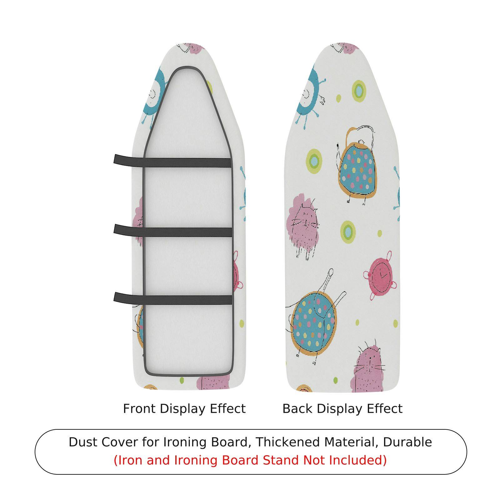1-Piece Doodle Pattern Cute Animal  Ironing Board Cover, Universal Size, Without Board