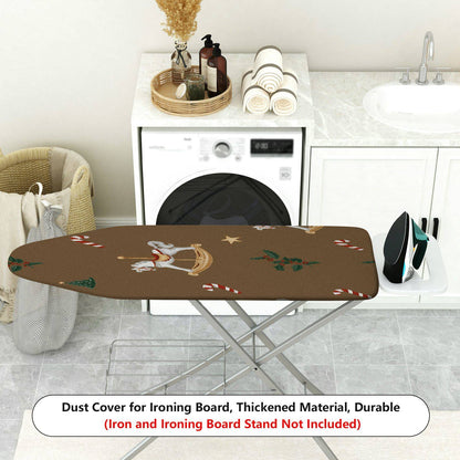 1-Piece Christmas Rocking Horse Candy Cane  Ironing Board Cover, Universal Size, Without Board