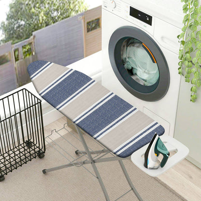 1-Piece Stripe Blue Beige Elegant  Ironing Board Cover, Universal Size, Without Board