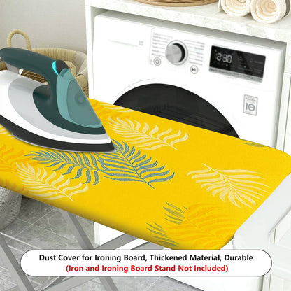 1-Piece Yellow Leaf Pattern Vibrant Tropical  Ironing Board Cover, Universal Size, Without Board