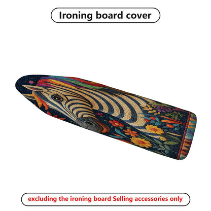 1-Piece Zebra Floral Colorful  Ironing Board Cover, Universal Size, Without Board