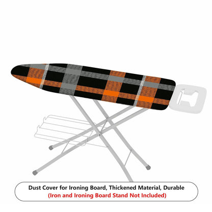 1-Piece Plaid Orange Black Grey  Ironing Board Cover, Universal Size, Without Board