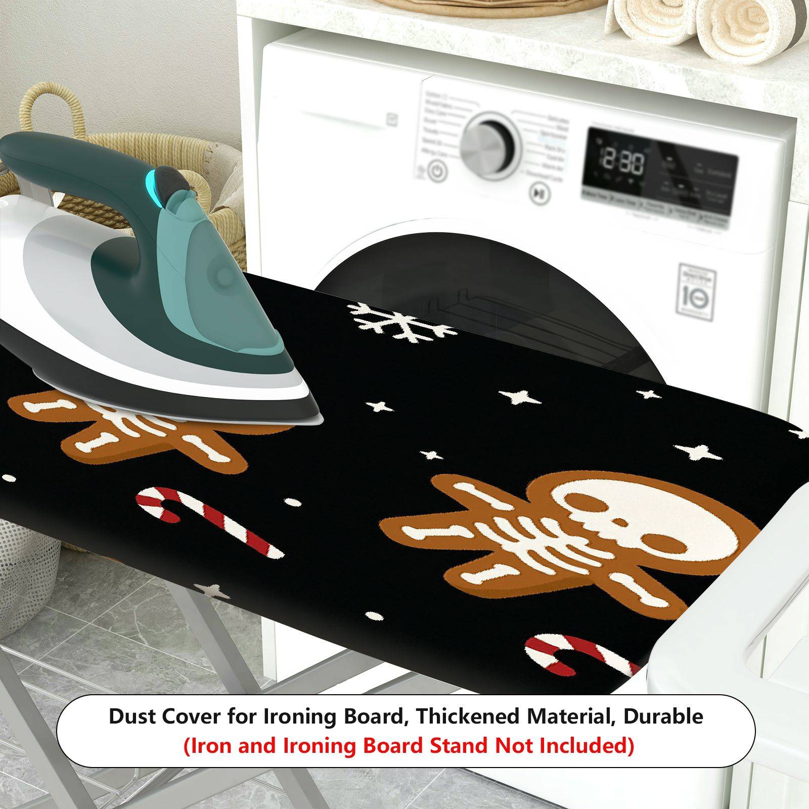 1-Piece Christmas Skull Candy  Ironing Board Cover, Universal Size, Without Board
