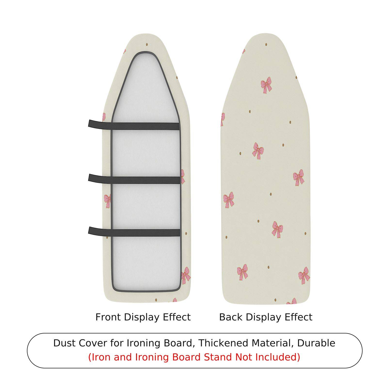 1-Piece Pink Bowknot Pattern Cute  Ironing Board Cover, Universal Size, Without Board