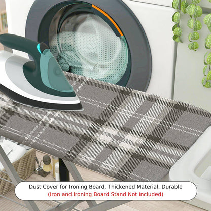 1-Piece Plaid Checkered Gray  Ironing Board Cover, Universal Size, Without Board