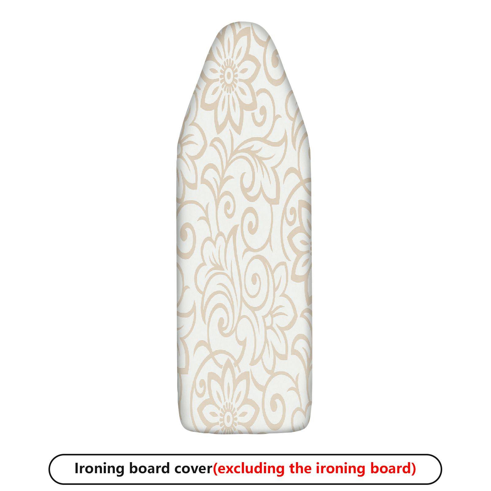 1-Piece Floral Pattern Beige Decoration  Ironing Board Cover, Universal Size, Without Board