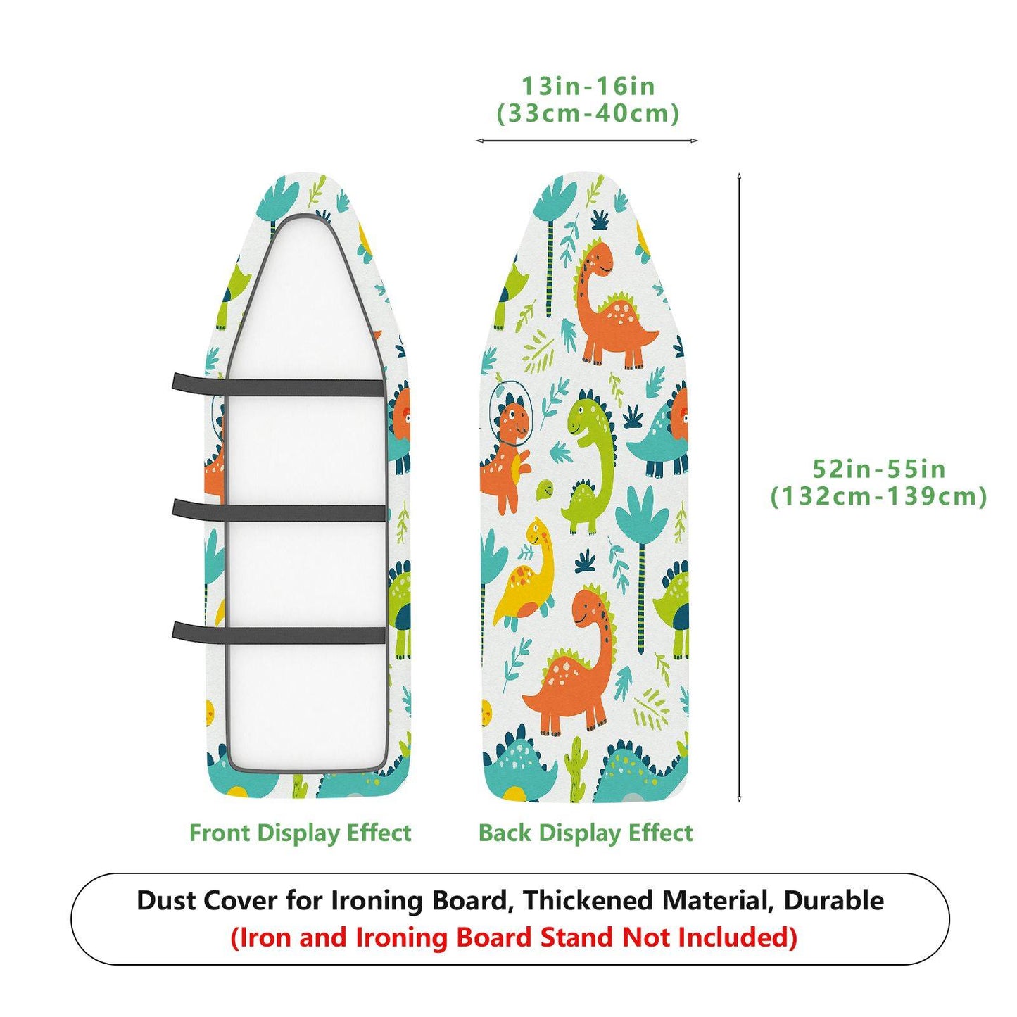 1-Piece Dinosaur Colorful Fun  Ironing Board Cover, Universal Size, Without Board