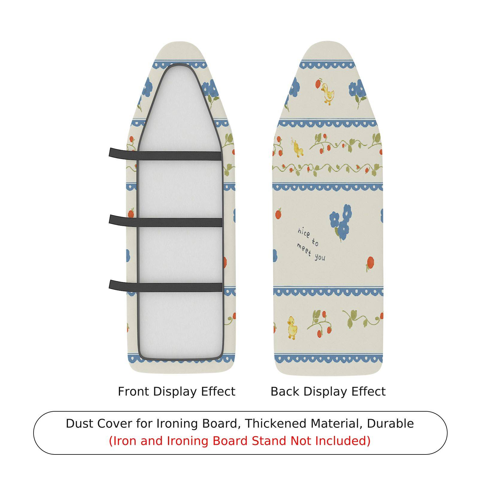 1-Piece Floral Pattern  Cute  Ironing Board Cover, Universal Size, Without Board