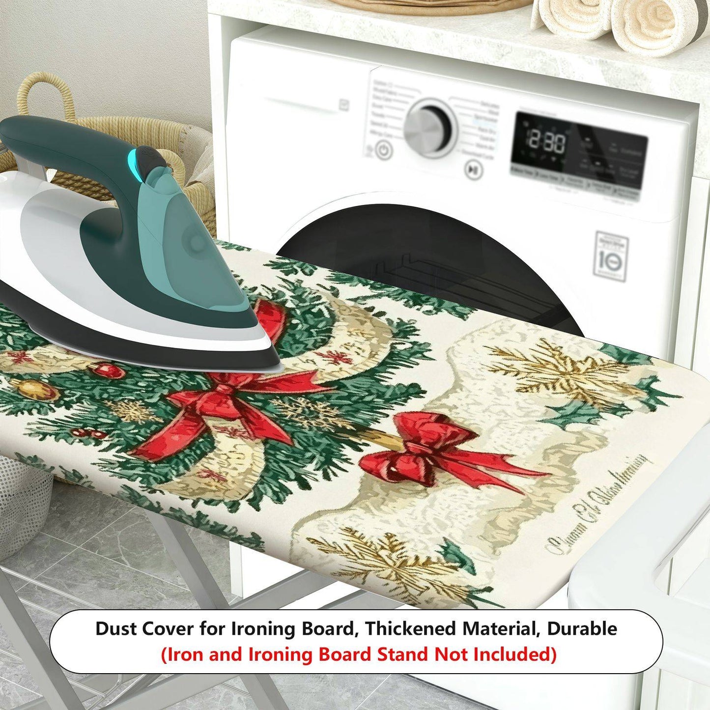 1-Piece Christmas Tree Festive Seasonal  Ironing Board Cover, Universal Size, Without Board