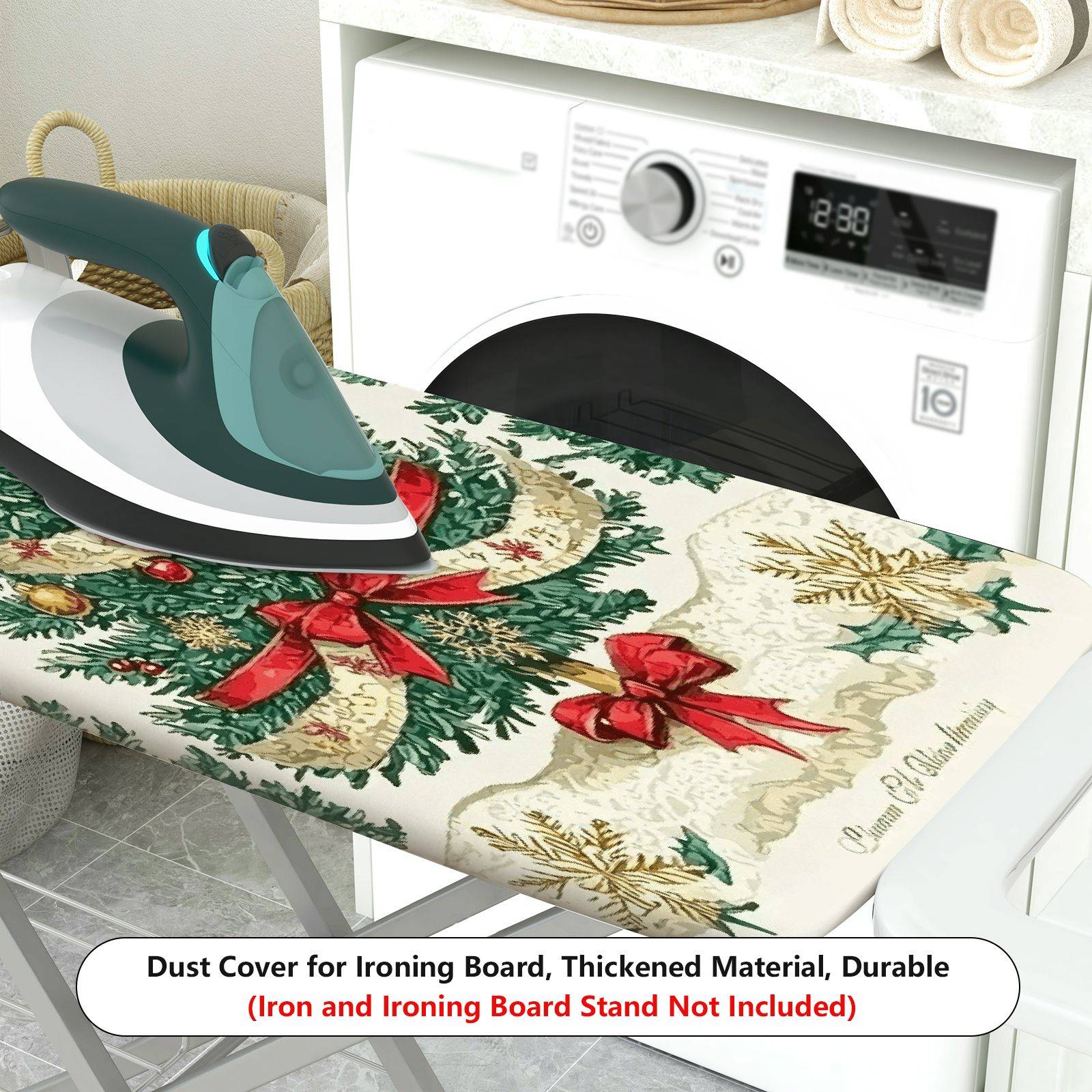 1-Piece Christmas Tree Festive Seasonal  Ironing Board Cover, Universal Size, Without Board