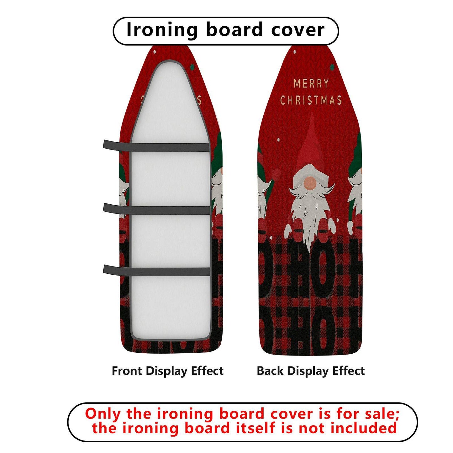 1-Piece Christmas Elf Plaid  Ironing Board Cover, Universal Size, Without Board