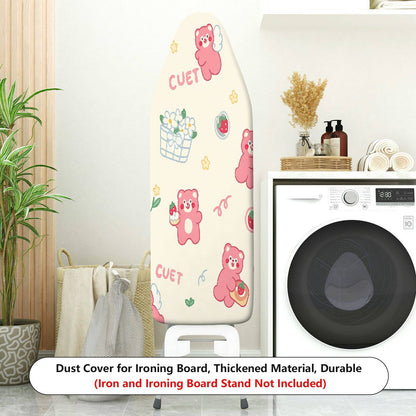 1-Piece Cute Bear Strawberry Floral  Ironing Board Cover, Universal Size, Without Board