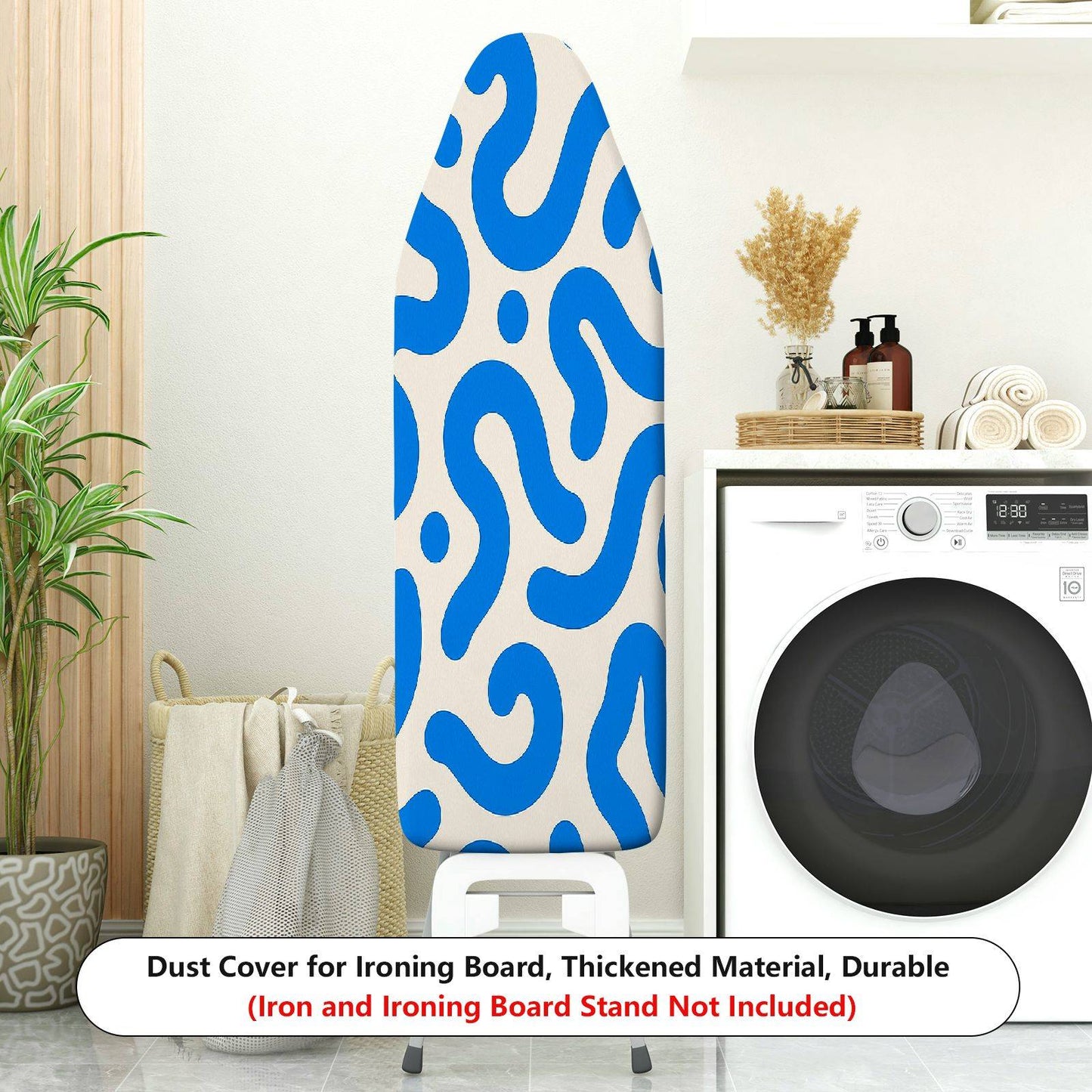 1-Piece Abstract Blue Wave Pattern Modern Design  Ironing Board Cover, Universal Size, Without Board
