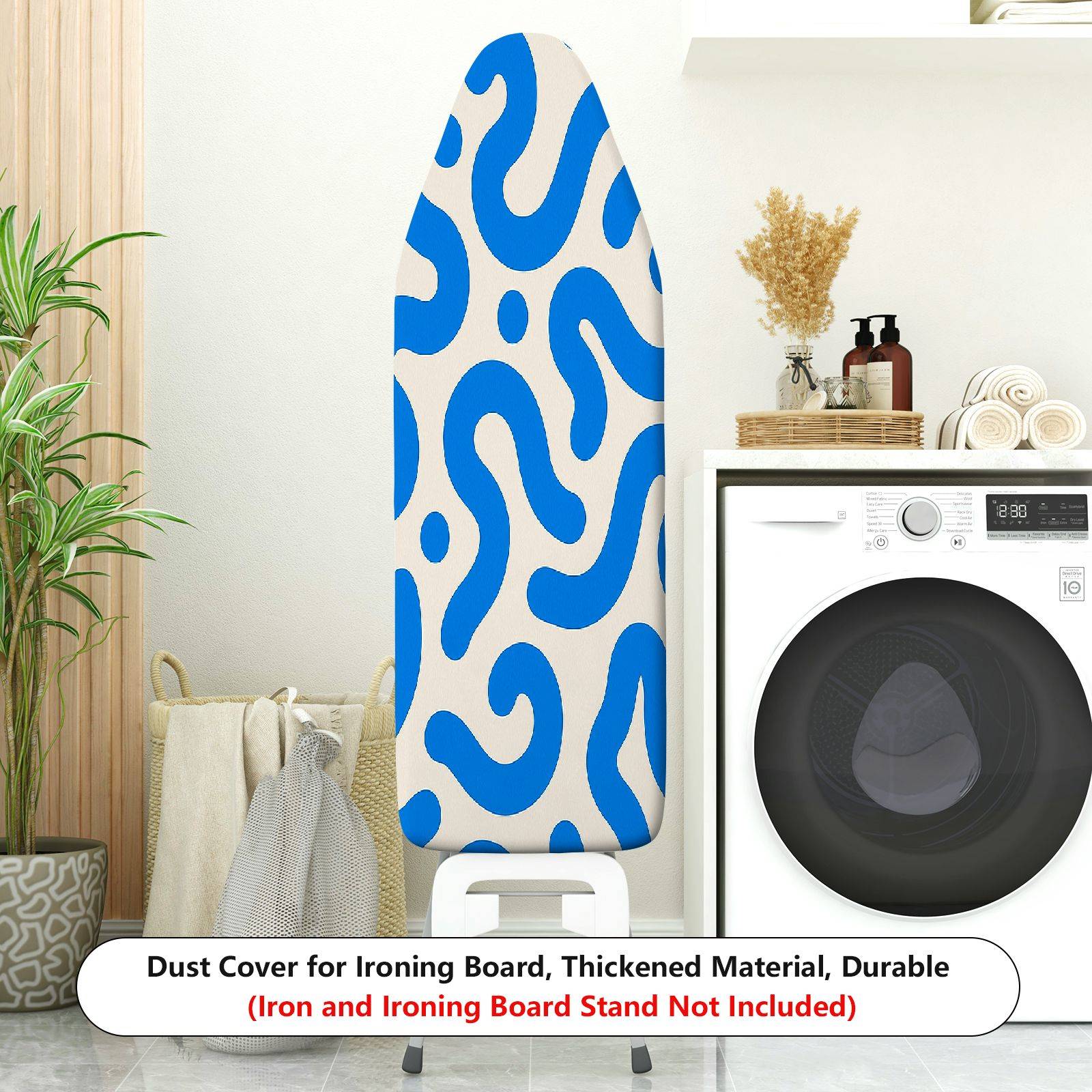 1-Piece Abstract Blue Wave Pattern Modern Design  Ironing Board Cover, Universal Size, Without Board