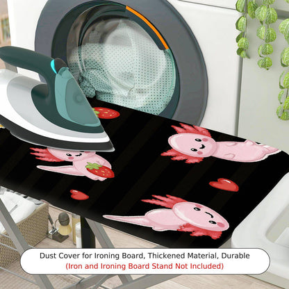 1-Piece Cute Axolotl Strawberry Floral  Ironing Board Cover, Universal Size, Without Board