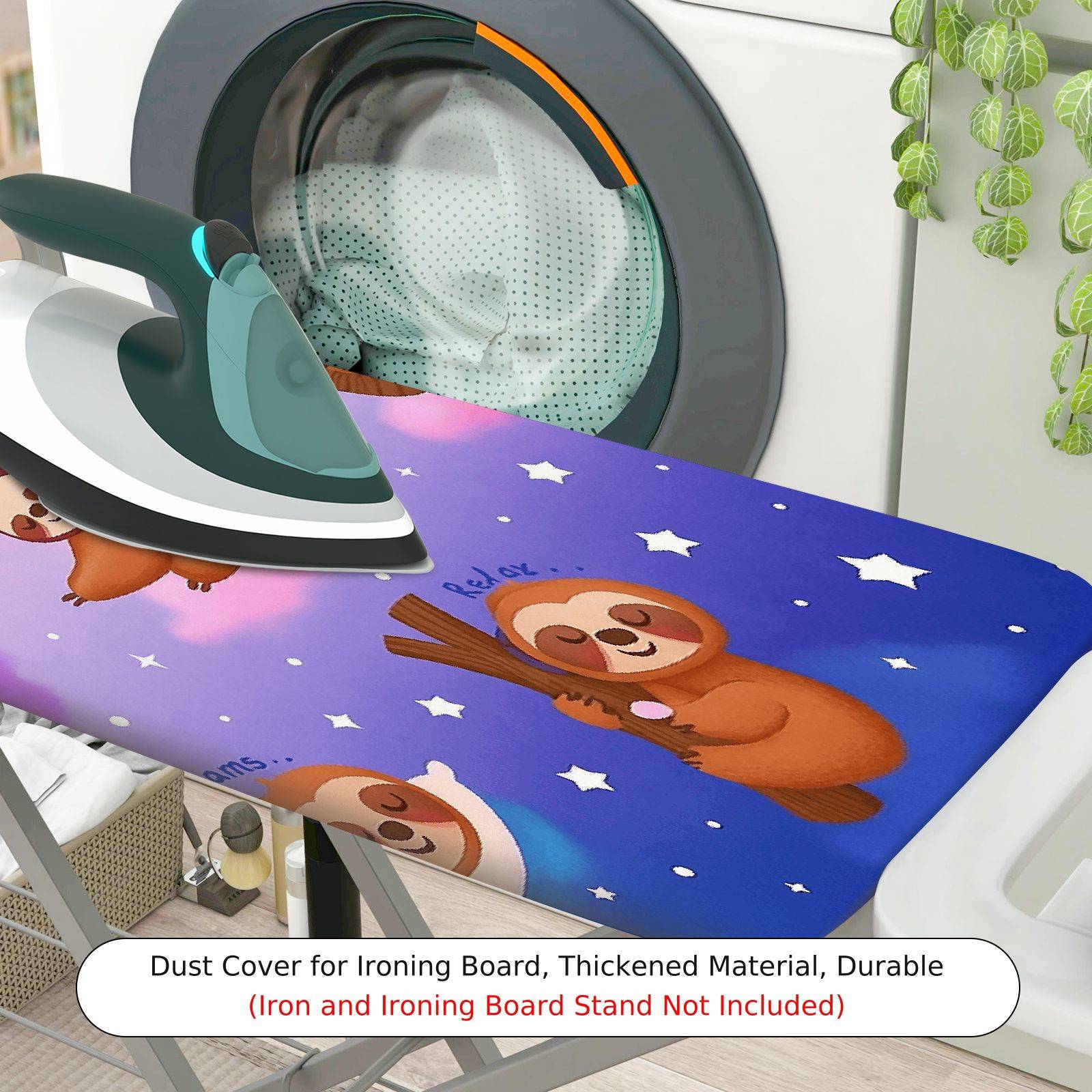 1-Piece Cute Sloth Star Night  Ironing Board Cover, Universal Size, Without Board