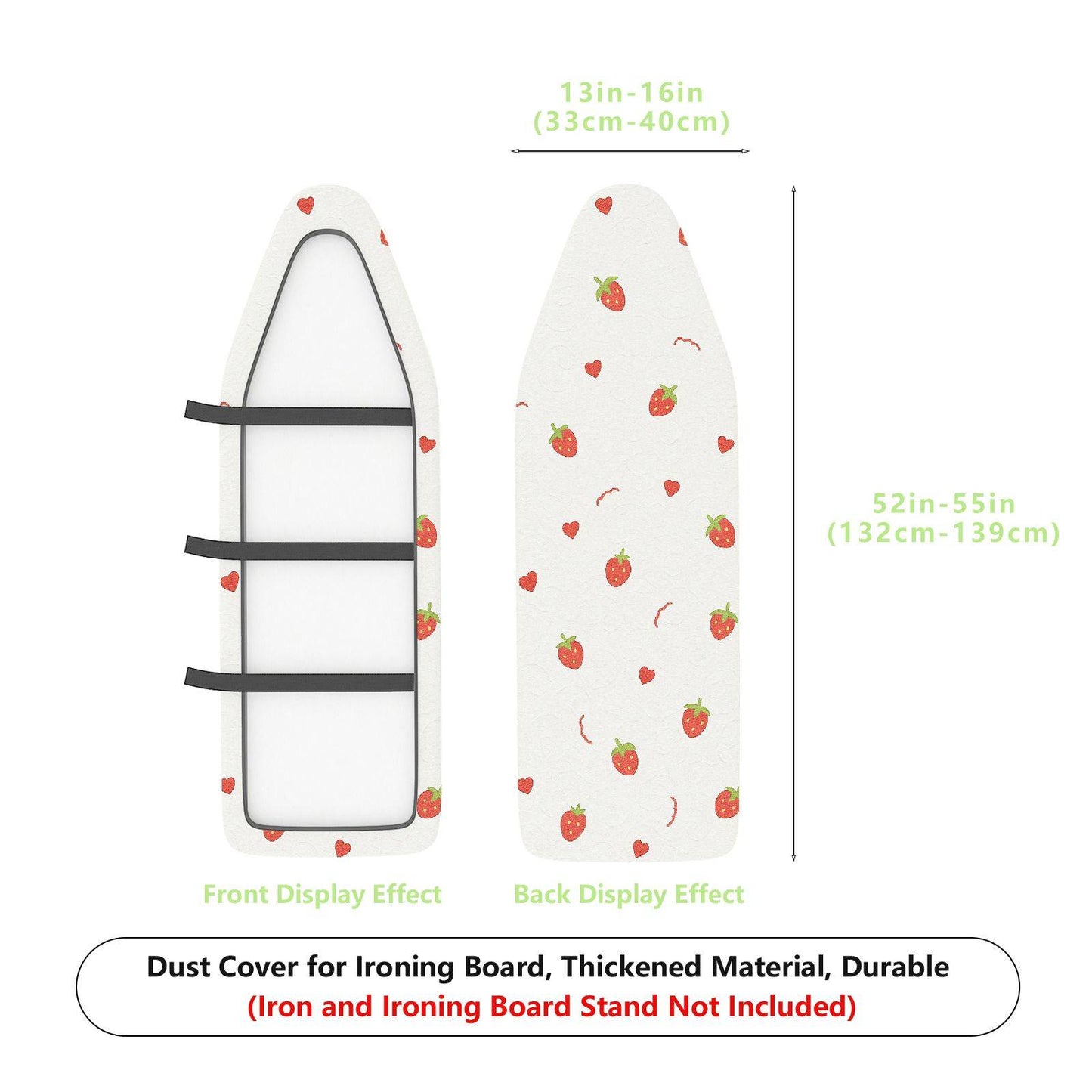 1-Piece Strawberry Heart Pattern Cute  Ironing Board Cover, Universal Size, Without Board