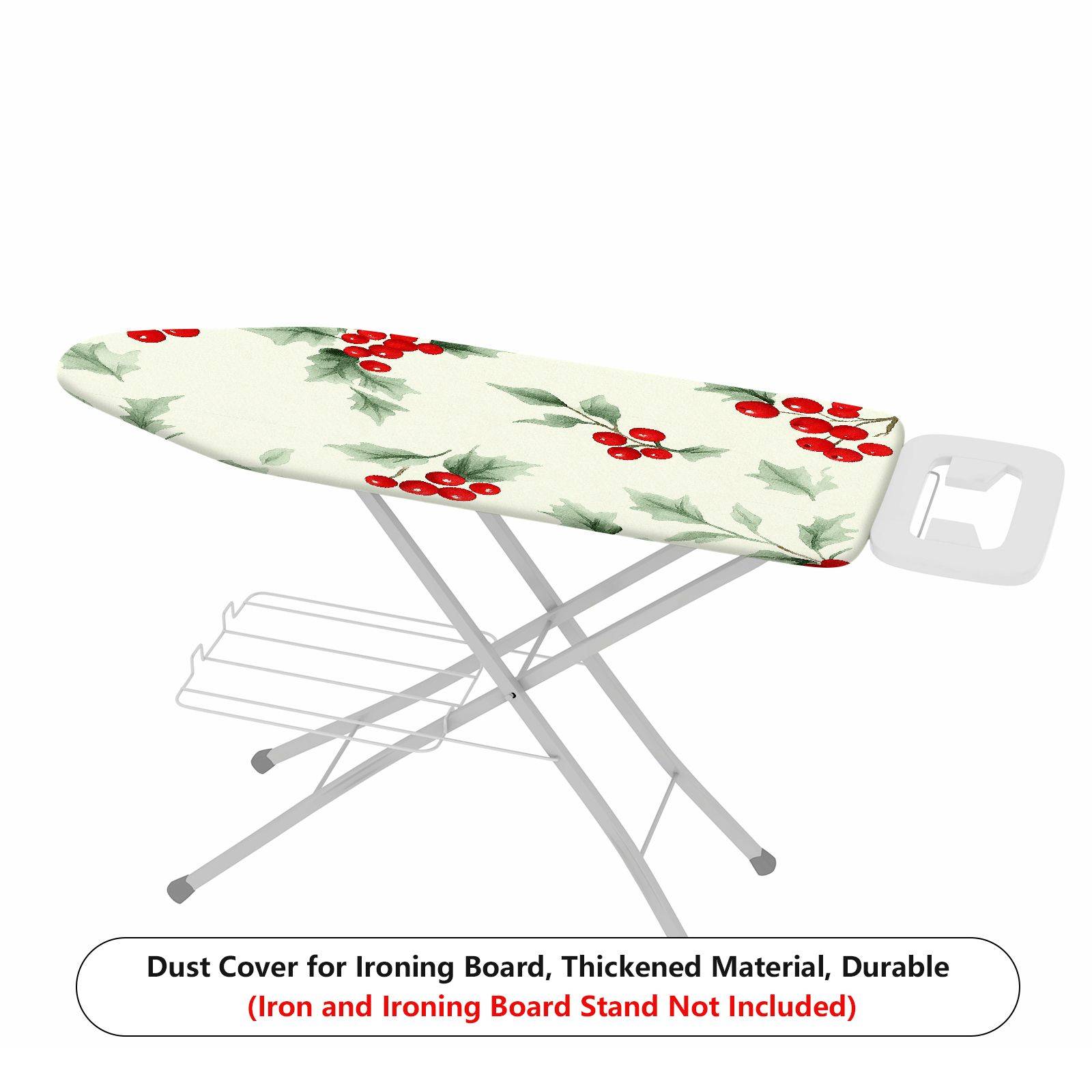 1-Piece Christmas Berry Leaves Holly  Ironing Board Cover, Universal Size, Without Board