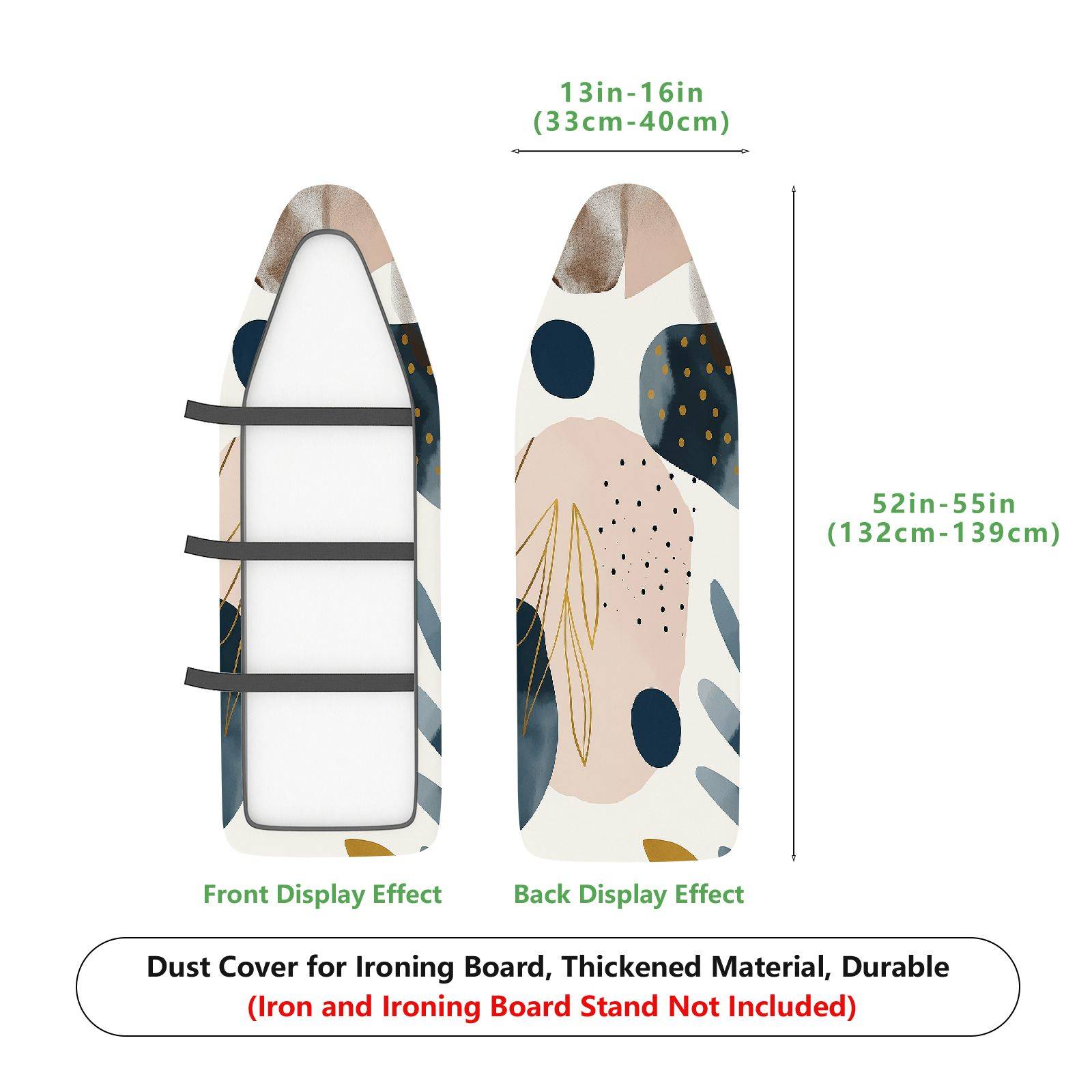 1-Piece Abstract Art Pattern Geometric Shapes Pastel Color  Ironing Board Cover, Universal Size, Without Board