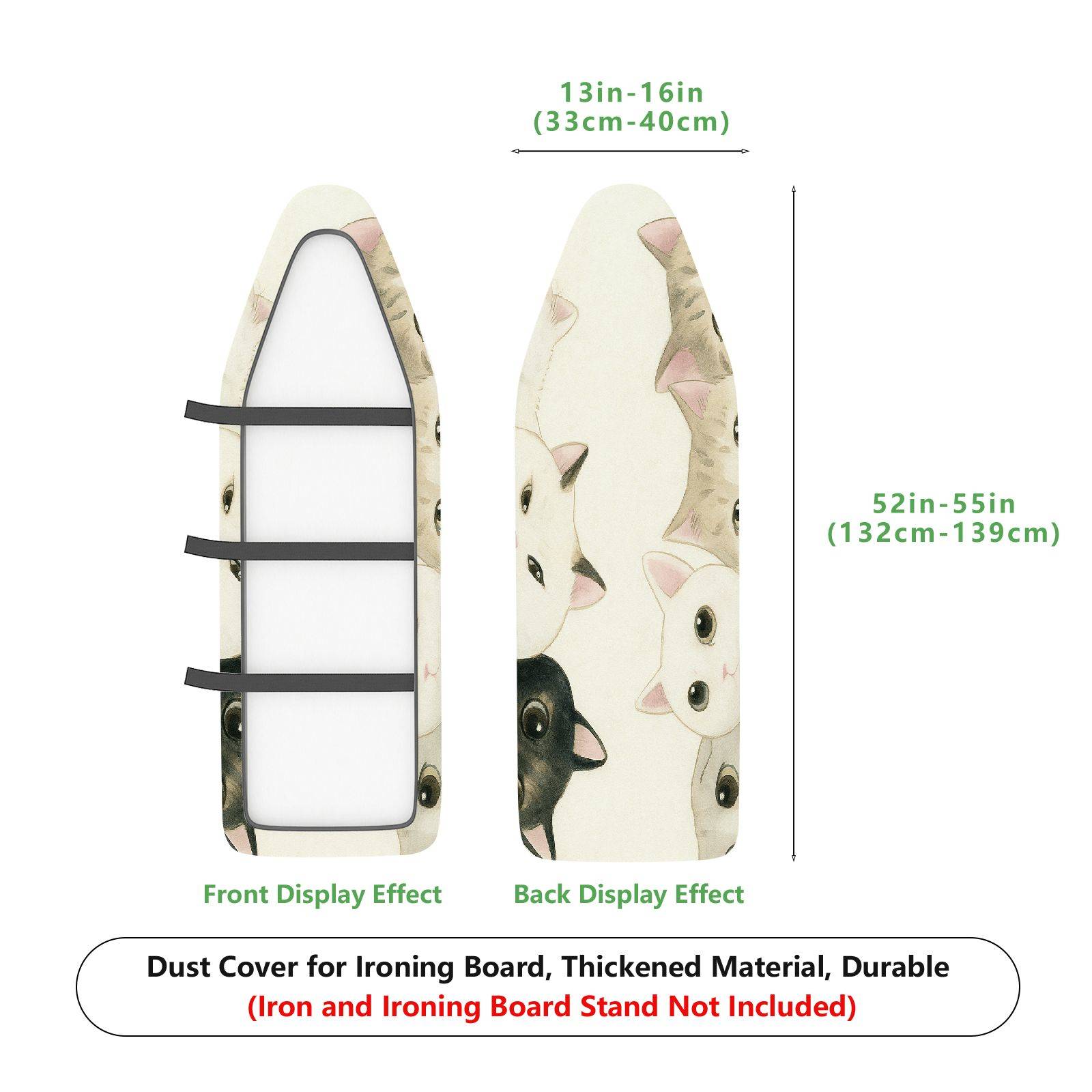 1-Piece Cat Cute Animal  Ironing Board Cover, Universal Size, Without Board