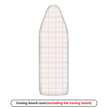 1-Piece Plaid Pink White Check Pattern  Ironing Board Cover, Universal Size, Without Board