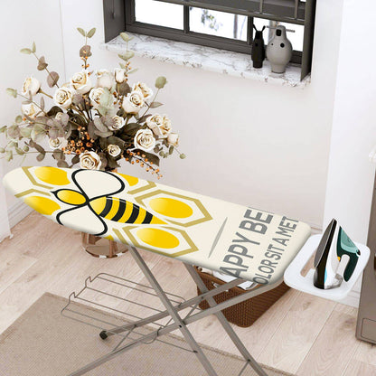 1-Piece Yellow Bee Honeycomb Pattern  Ironing Board Cover, Universal Size, Without Board