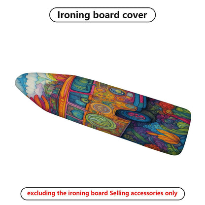 1-Piece Abstract Art Colorful Psychedelic  Ironing Board Cover, Universal Size, Without Board