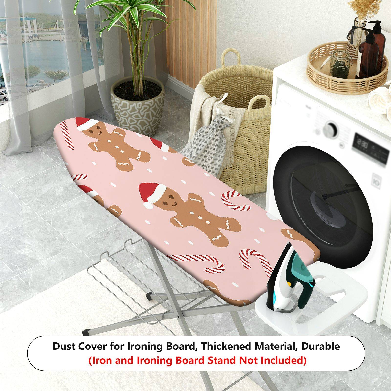 1-Piece Christmas Santa Gingerbread Candy  Ironing Board Cover, Universal Size, Without Board