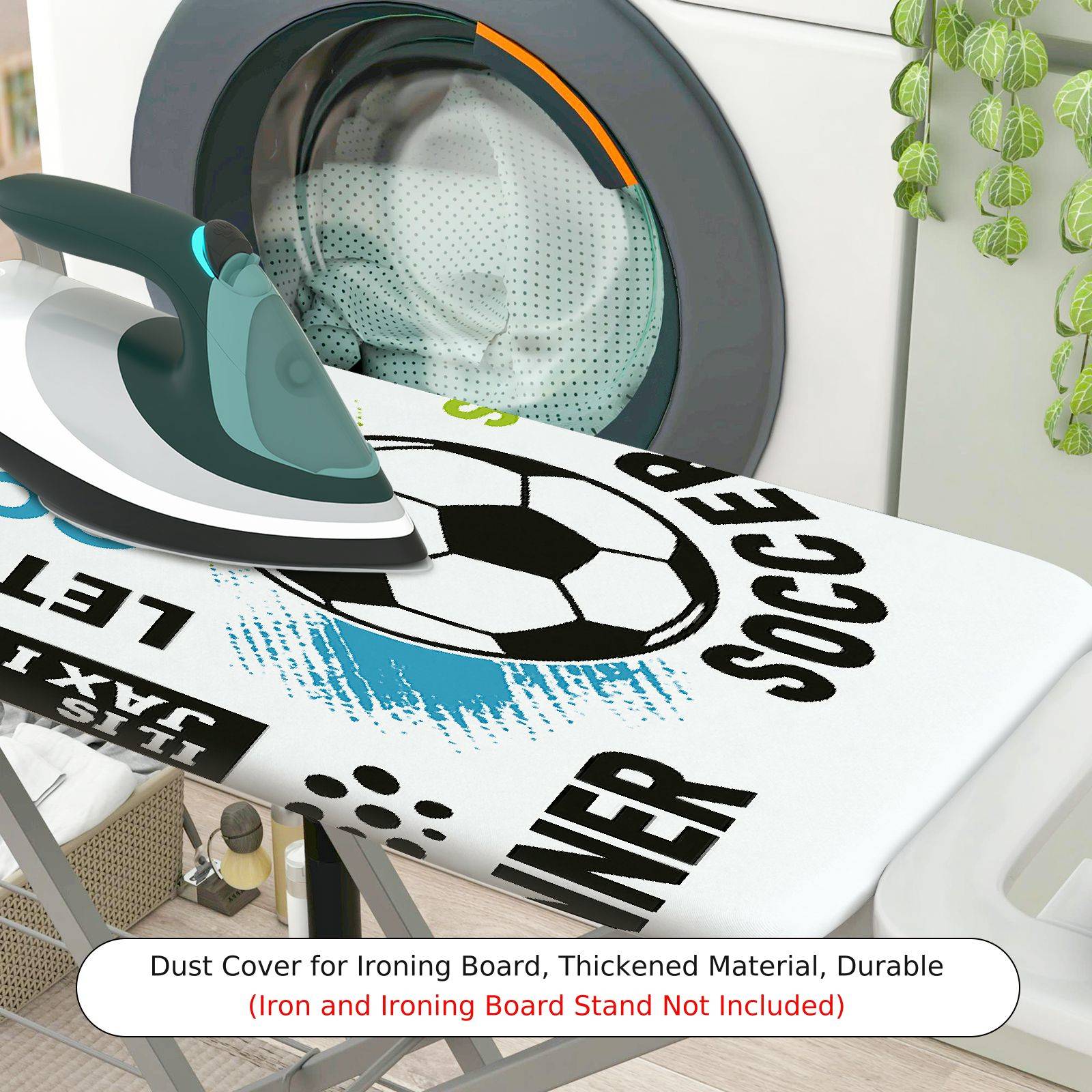 1-Piece Soccer Fun Colorful  Ironing Board Cover, Universal Size, Without Board
