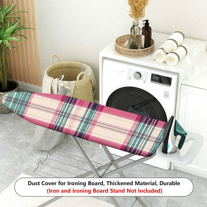 1-Piece Plaid Pink Green  Ironing Board Cover, Universal Size, Without Board