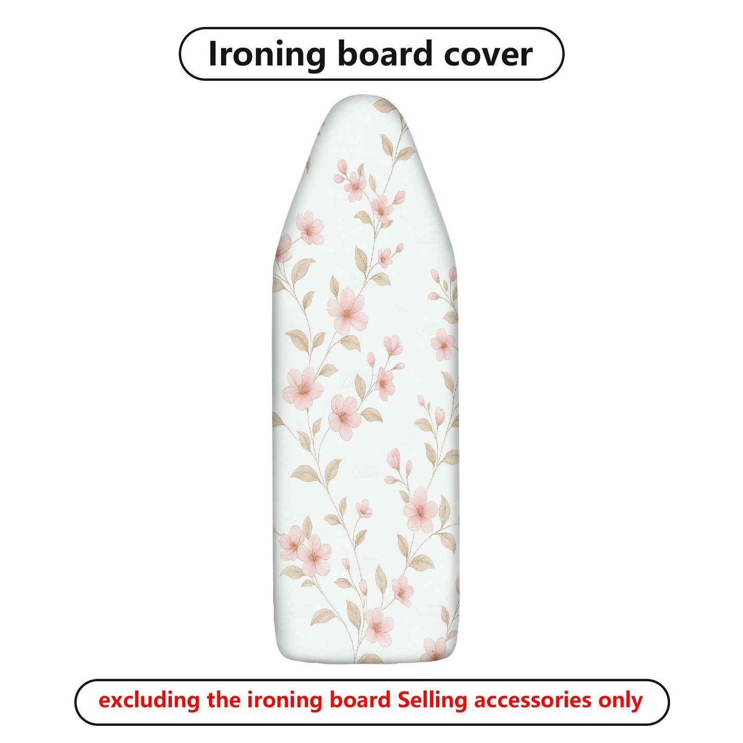 1-Piece Floral Blossom Beige  Ironing Board Cover, Universal Size, Without Board
