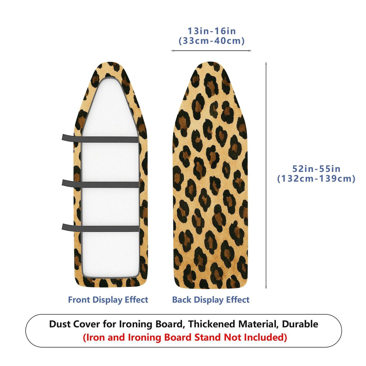 1-Piece Leopard Animal Pattern Beige  Ironing Board Cover, Universal Size, Without Board
