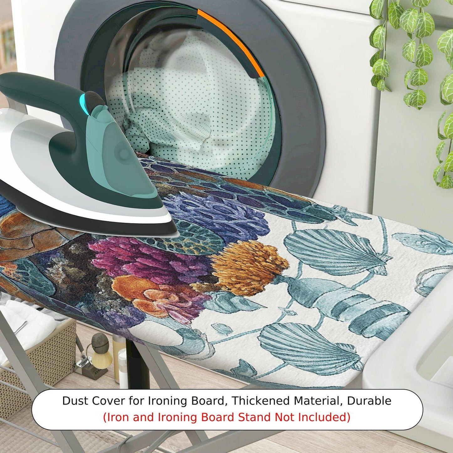 1-Piece Sea Turtle Coral Ocean  Ironing Board Cover, Universal Size, Without Board