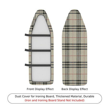 1-Piece Plaid Checkered Beige  Ironing Board Cover, Universal Size, Without Board
