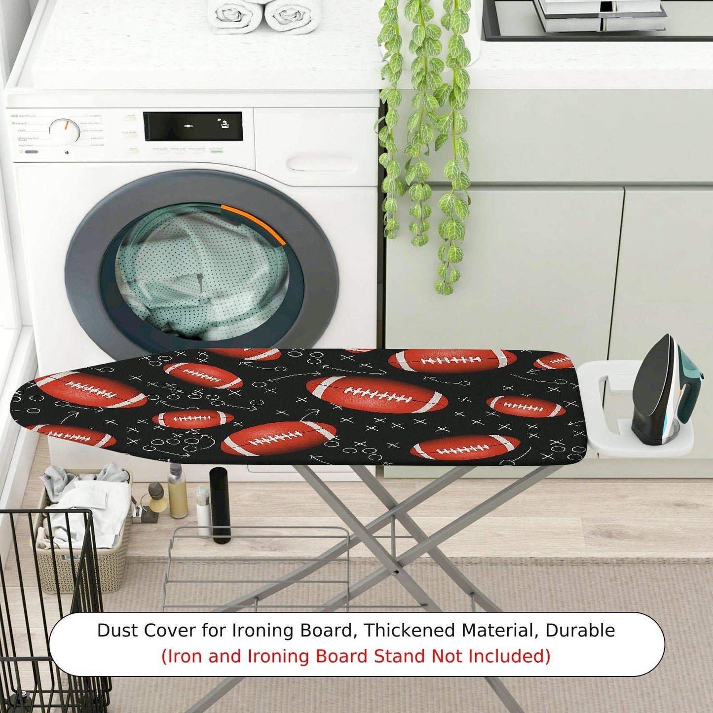 1-Piece Football Sports Black  Ironing Board Cover, Universal Size, Without Board
