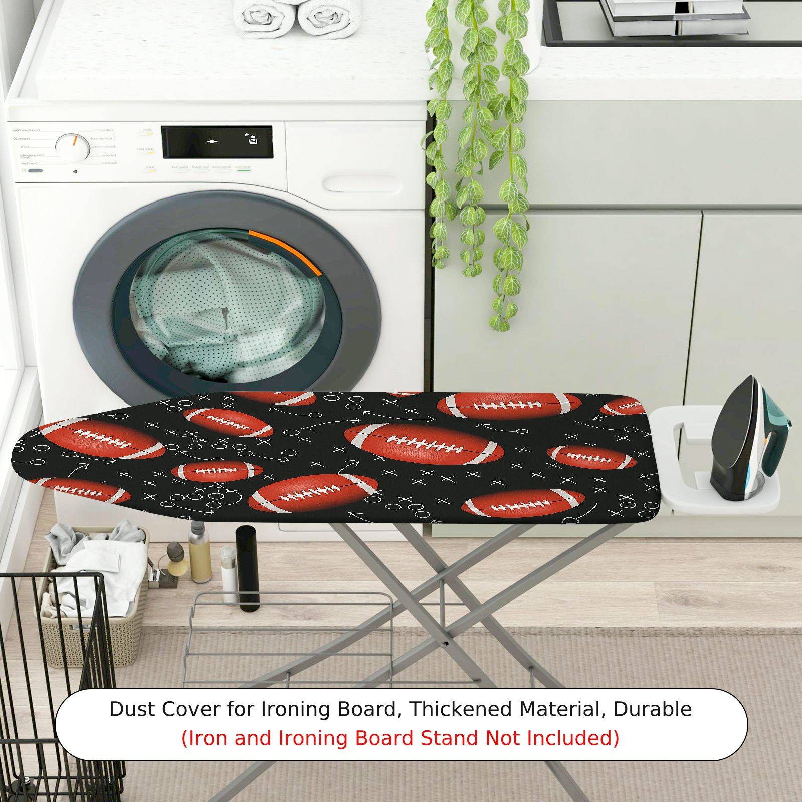1-Piece Football Sports Black  Ironing Board Cover, Universal Size, Without Board