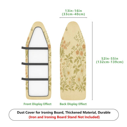 1-Piece Floral Pattern Beige Green  Ironing Board Cover, Universal Size, Without Board